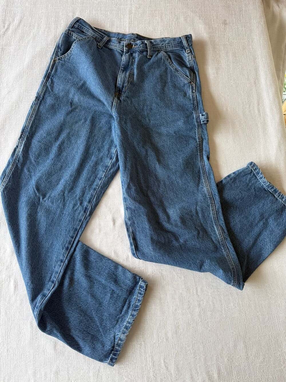 Rugged Wear Carpenter Jeans 33x34 Blue Denim Work Pants